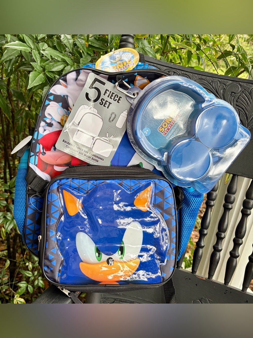 NWT SONIC THE HEDGEHOG Backpack & Lunch Set - 5 Piece
